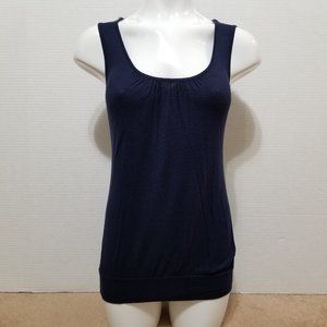 Blu Heaven top Small floral print embroidered applique detail sleeveless tunic